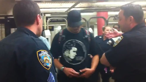 A screen shot taken from YouTube of a Copwatch encounter. (Courtesy of Christina Gonzalez)